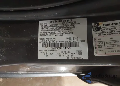 2011 Ford Fusion Sel из США, поврежденный, VIN 3FAHP0CG0BR148343